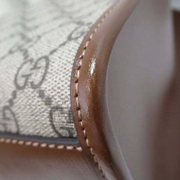 Gucci Interlocking GG Tote Bag Leather Brown Beige - Picture 8 of 10